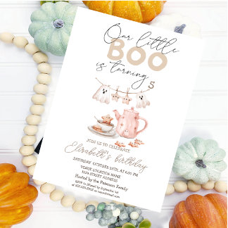 Niedliches Aquarellengespenst Halloween Geburtstag Einladung