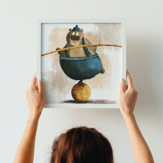 Niedliches Aquarellfarben Bärenball Ball Kinder Ki Poster (Von Creator hochgeladen)