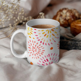 Niedliches Aquarellfeuerwerk in Gelb und Orange Kaffeetasse