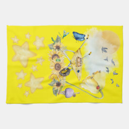 Niedliches Aquarellgelb | Geschirrtuch