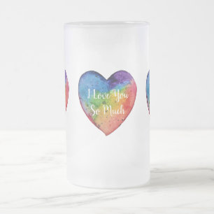 Niedliches Aquarellherz Mattglas Bierglas