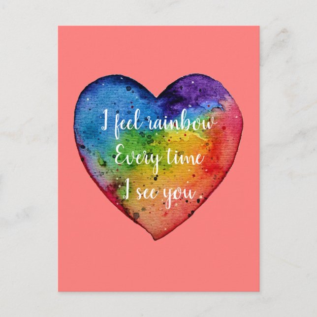 Niedliches Aquarellherz. Valentinstag Feiertagspostkarte (Vorderseite)