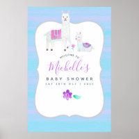 Niedliches Aquarelllama Kinderdusche Begrüßung