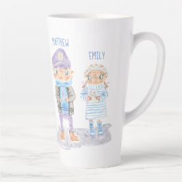 Niedliches Aquarellmeerkuppel mit Namen Milchtasse
