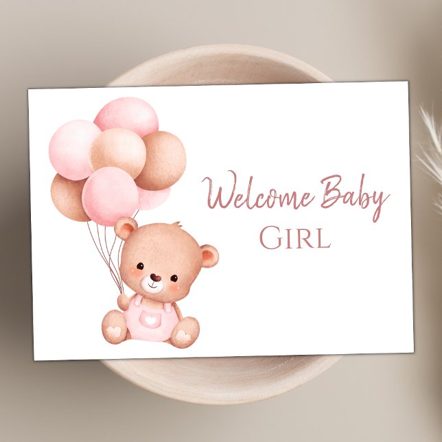 Niedliches Aquarellpinsel Teddy Bär Begrüßungsjung Karte (Von Creator hochgeladen)