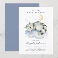 Niedliches Aquarellschläfchen Raccoon Baby Brunch