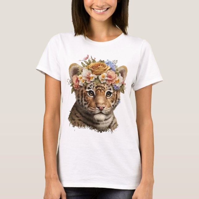 Niedliches Aquarelltiger T-Shirt (Vorderseite)