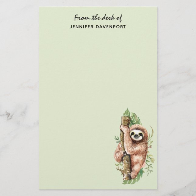 Niedliches Aquarellwasser und tropische Blätter Briefpapier (Vorderseite)
