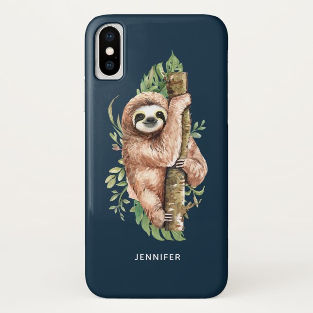 Niedliches Aquarellwasser und tropische Blätter Case-Mate iPhone Hülle (Rückseite)