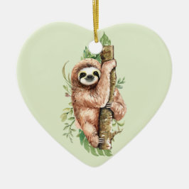 Niedliches Aquarellwasser und tropische Blätter Keramik Ornament