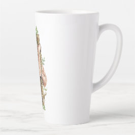 Niedliches Aquarellwasser und tropische Blätter Milchtasse