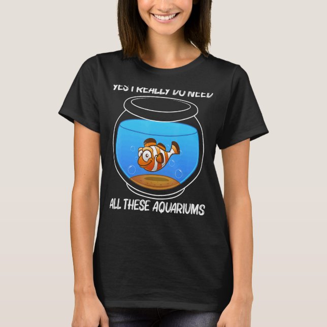 Niedliches Aquarium für Damen und Herren - Viertel T-Shirt (Vorderseite)