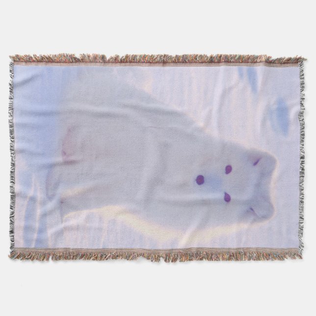 Niedliches arktisches Winter Fox-Foto, entwickelt  Decke (Vorderseite)