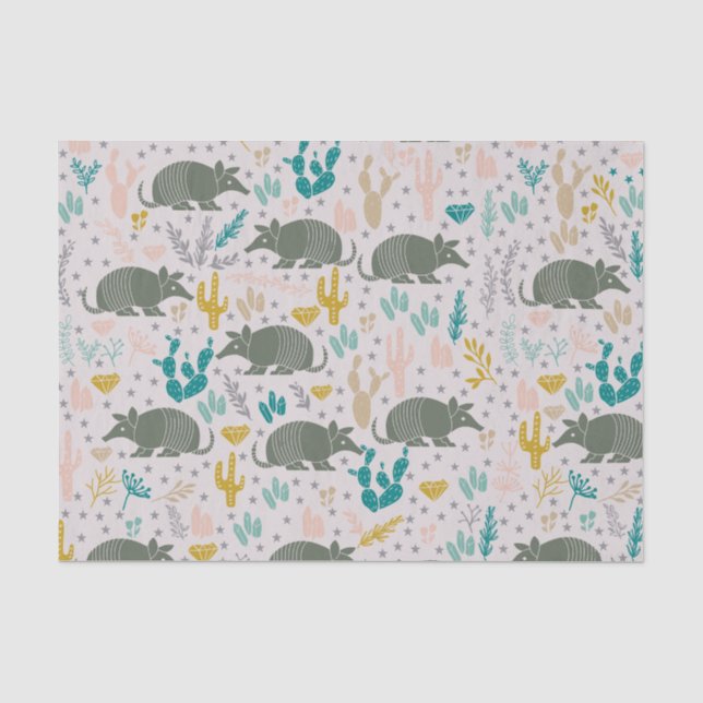 Niedliches Armadillo Tissue Paper Seidenpapier (Vorderseite)