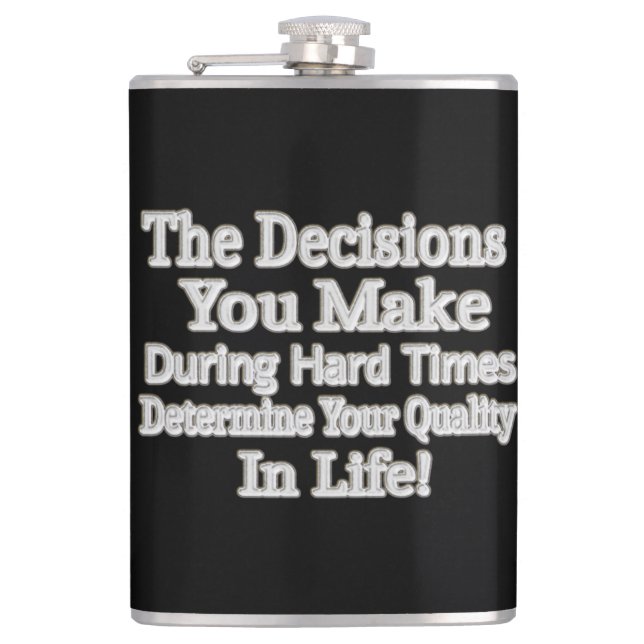 Niedliches Artwork-Design "Deine Lebensqualität!"  Flachmann (Vorderseite)