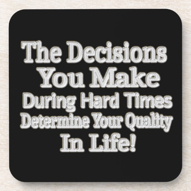 Niedliches Artwork-Design "Deine Lebensqualität!"  Getränkeuntersetzer (Vorderseite)