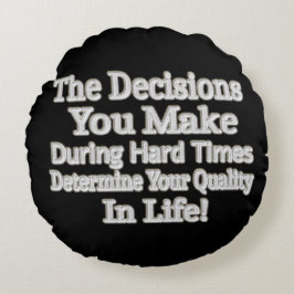 Niedliches Artwork-Design "Deine Lebensqualität!"  Rundes Kissen