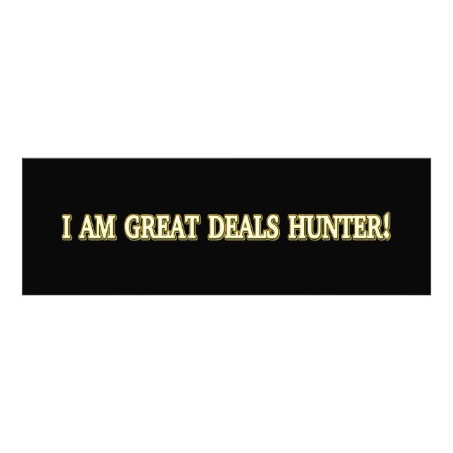 Niedliches Artwork Design "Great Deals Hunter". Je Fotodruck (Vorne)