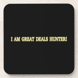Niedliches Artwork Design "Great Deals Hunter" Jet Getränkeuntersetzer