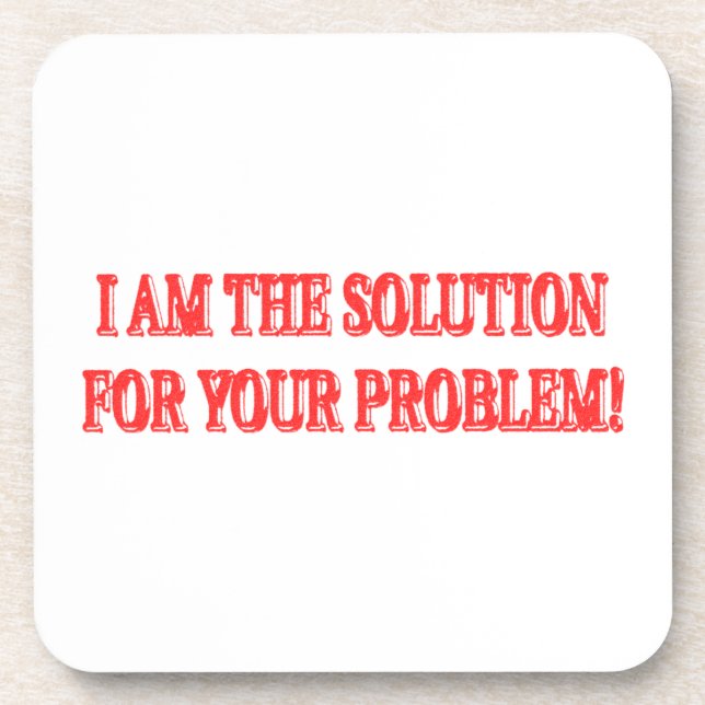 Niedliches Artwork Design "I AM THE SOLUTION" Kauf Getränkeuntersetzer (Vorderseite)