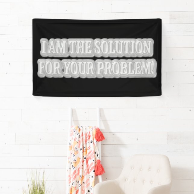 Niedliches Artwork Design über "I AM THE SOLUTION" Banner (Insitu)