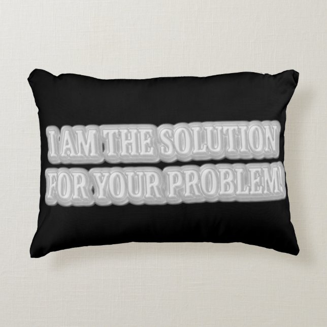 Niedliches Artwork Design über "I AM THE SOLUTION" Dekokissen (Vorderseite)