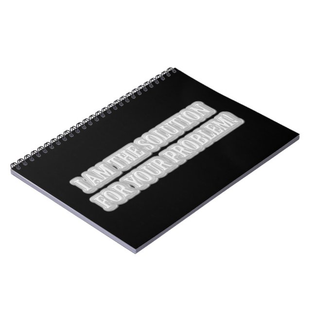 Niedliches Artwork Design über "I AM THE SOLUTION" Notizblock (Linke Seite)