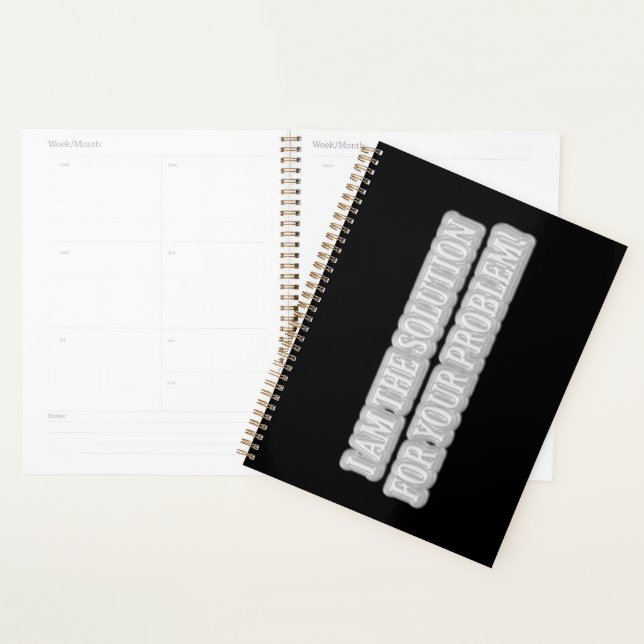 Niedliches Artwork Design über "I AM THE SOLUTION" Planer (Anzeige)