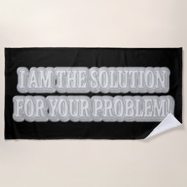 Niedliches Artwork Design über "I AM THE SOLUTION" Strandtuch (Vorderseite)