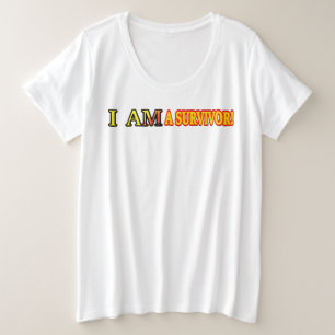 Niedliches Artwork Design "ÜBERLEBEN". Jetzt kaufe Große Größe T-Shirt