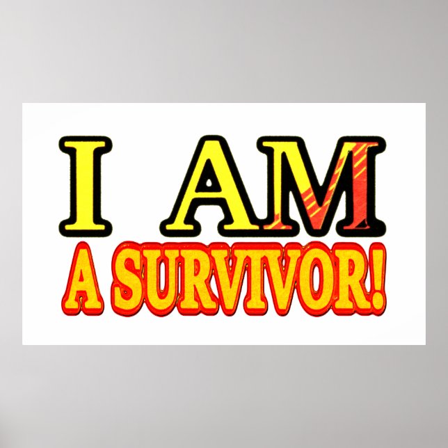 Niedliches Artwork Design "ÜBERLEBEN". Jetzt kaufe Poster (Vorne)