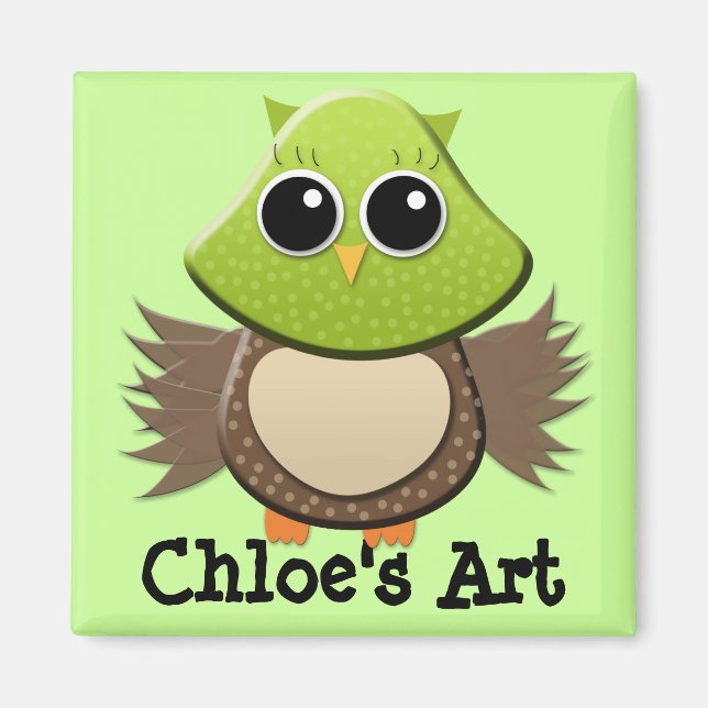 Niedliches Artwork Magnet für grünes und braunes K (Vorne)