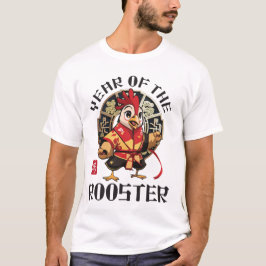 Niedliches asiatisches Rooster Zodiac Lunar Neues T-Shirt