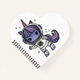 Niedliches Astro Unicorn HerzNotebook Notizbuch
