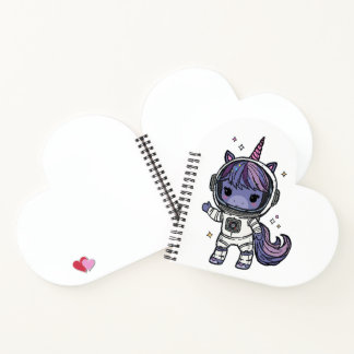 Niedliches Astro Unicorn HerzNotebook Notizbuch