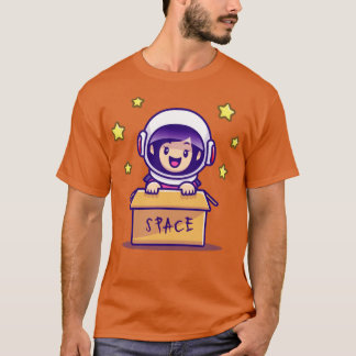 Niedliches Astronautenmädchen in Box T-Shirt