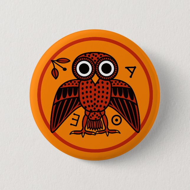 Niedliches athenisches Schaf aus dem antiken Griec Button (Vorderseite)