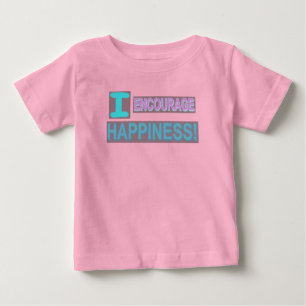 Niedliches Ausdrucksdesign "Ermutigen Sie Glück".  Baby T-shirt