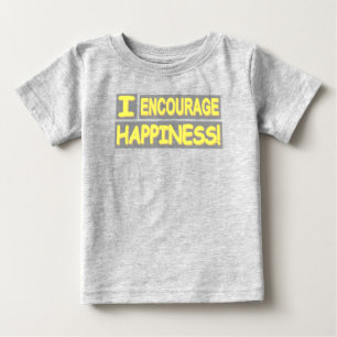 Niedliches Ausdrucksdesign "Ermutigen Sie Glück". Baby T-shirt