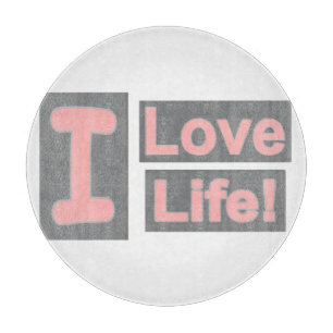 Niedliches Ausdrucksdesign "Liebe Life". Jetzt kau Schneidebrett