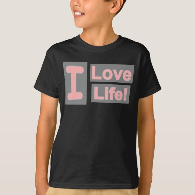 Niedliches Ausdrucksdesign "Liebe Life". Jetzt kau T-Shirt (Vorderseite)