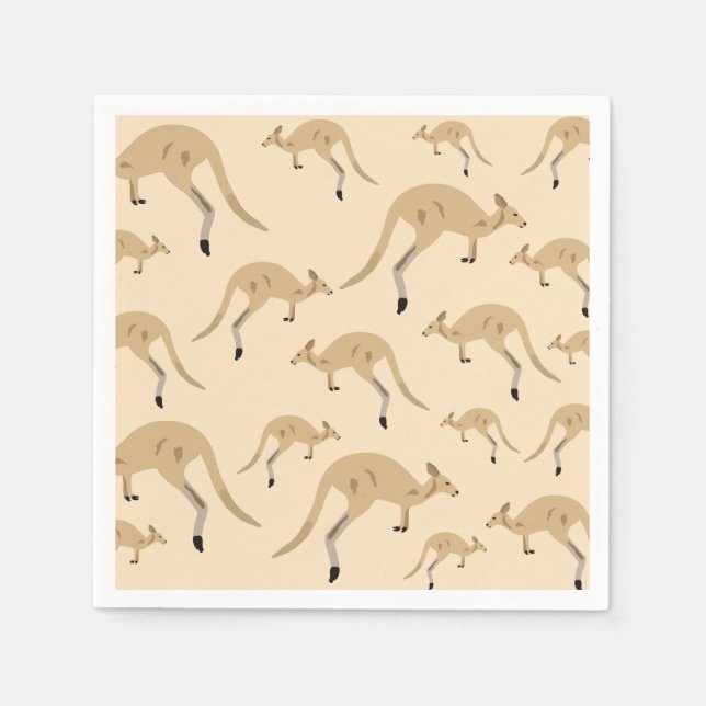Niedliches australisches Kangaroo-Muster Serviette (Vorderseite)