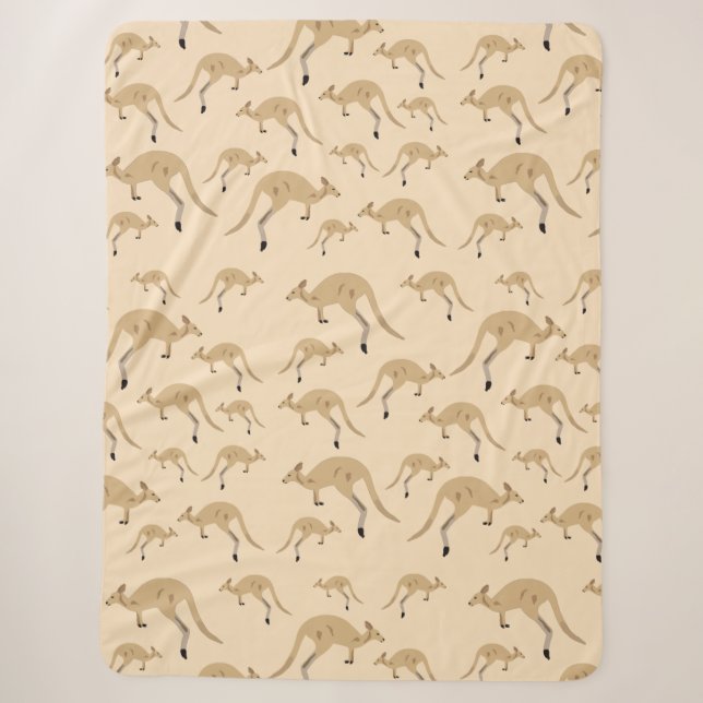 Niedliches australisches Kangaroo-Muster Sherpadecke (Vorderseite)