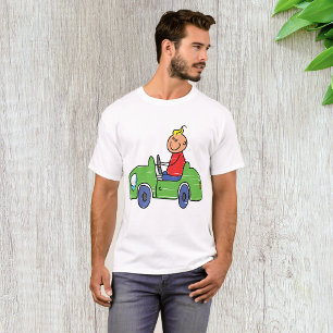 Niedliches Autofahren mit grünem Auto Kindervorfüh T-Shirt