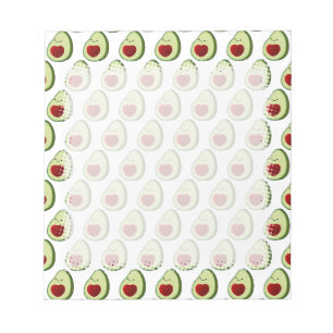 Niedliches Avocado-Hintergrundmuster Notizblock