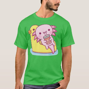 Niedliches Axolotl g auf Duckpool Float Drink Blas T-Shirt