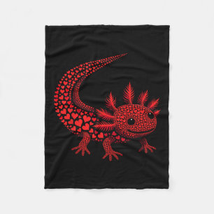 Niedliches Axolotl Heart Kids Mens Womens Valentin Fleecedecke