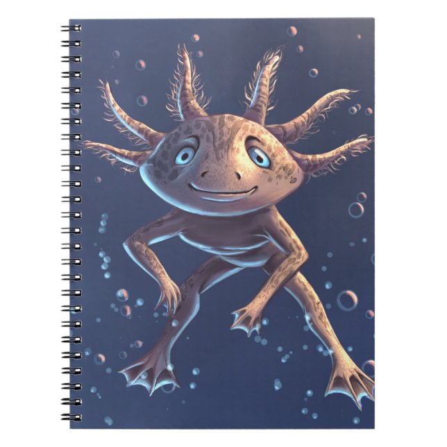 Niedliches Axolotl im Wasser Notizblock (Vorderseite)