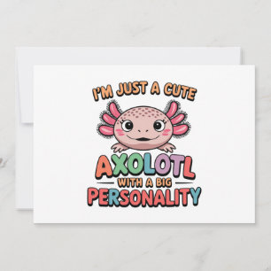 Niedliches Axolotl lustiges Sprichwort bunt Design Feiertagskarte