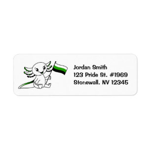 Niedliches Axolotl mit Neutrois-Pride-Flag LGBTQ+